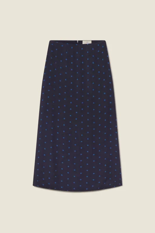 Demi Skirt Azure Polka Dot sold by Trovata