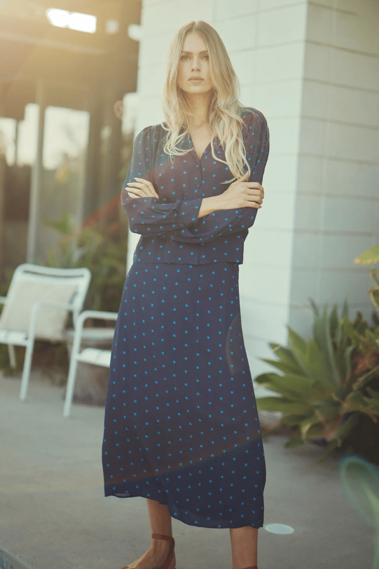 Demi Skirt Azure Polka Dot sold by Trovata product image thumbnail 2