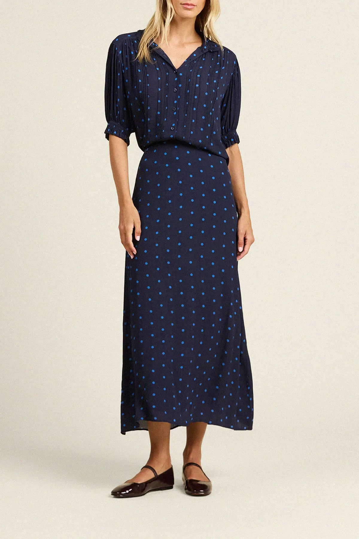 Gemma Blouse Azure Polka Dot sold by Trovata product image thumbnail 2