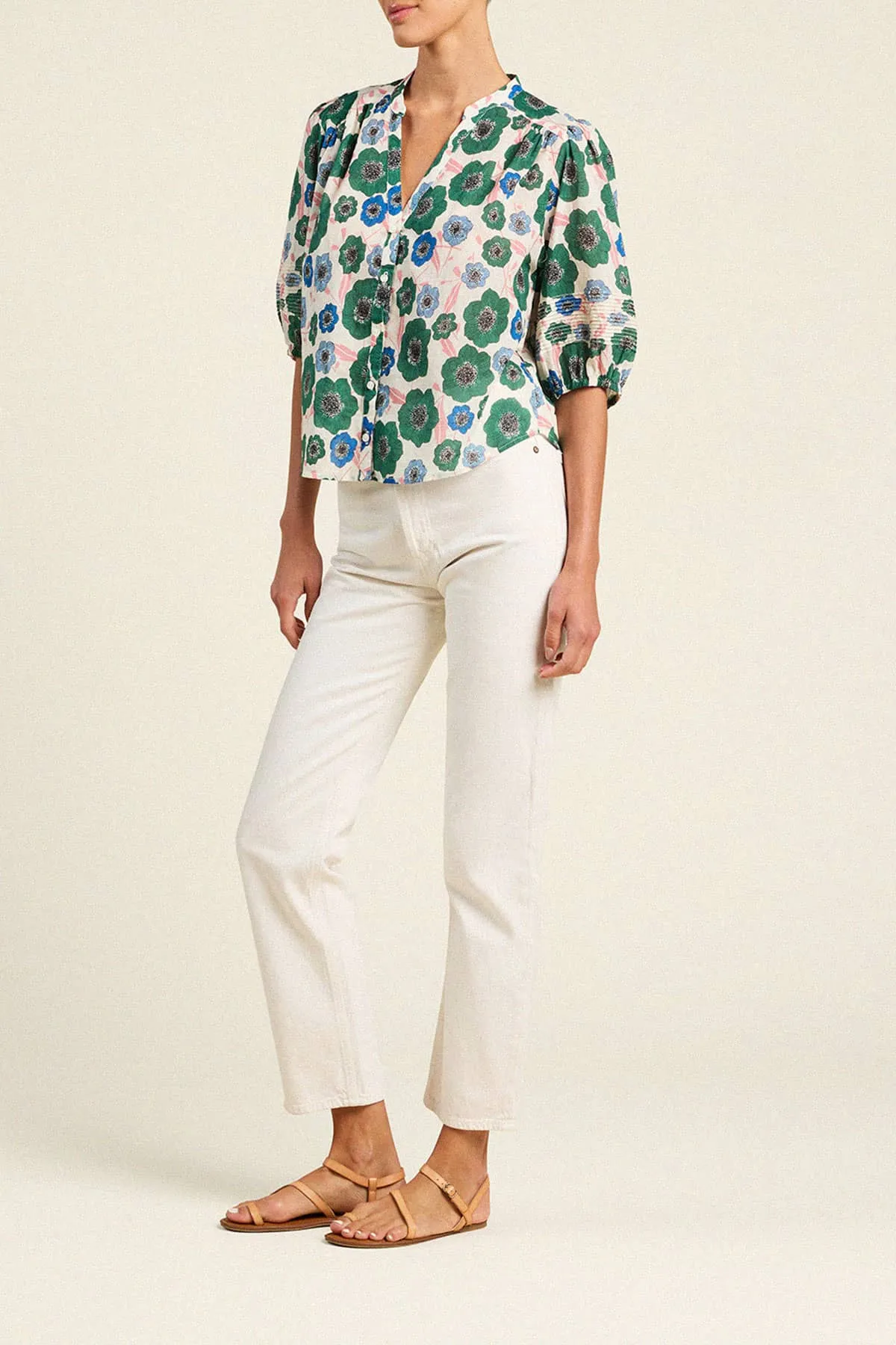Loren Blouse Green House Bloom sold by Trovata product image thumbnail 3
