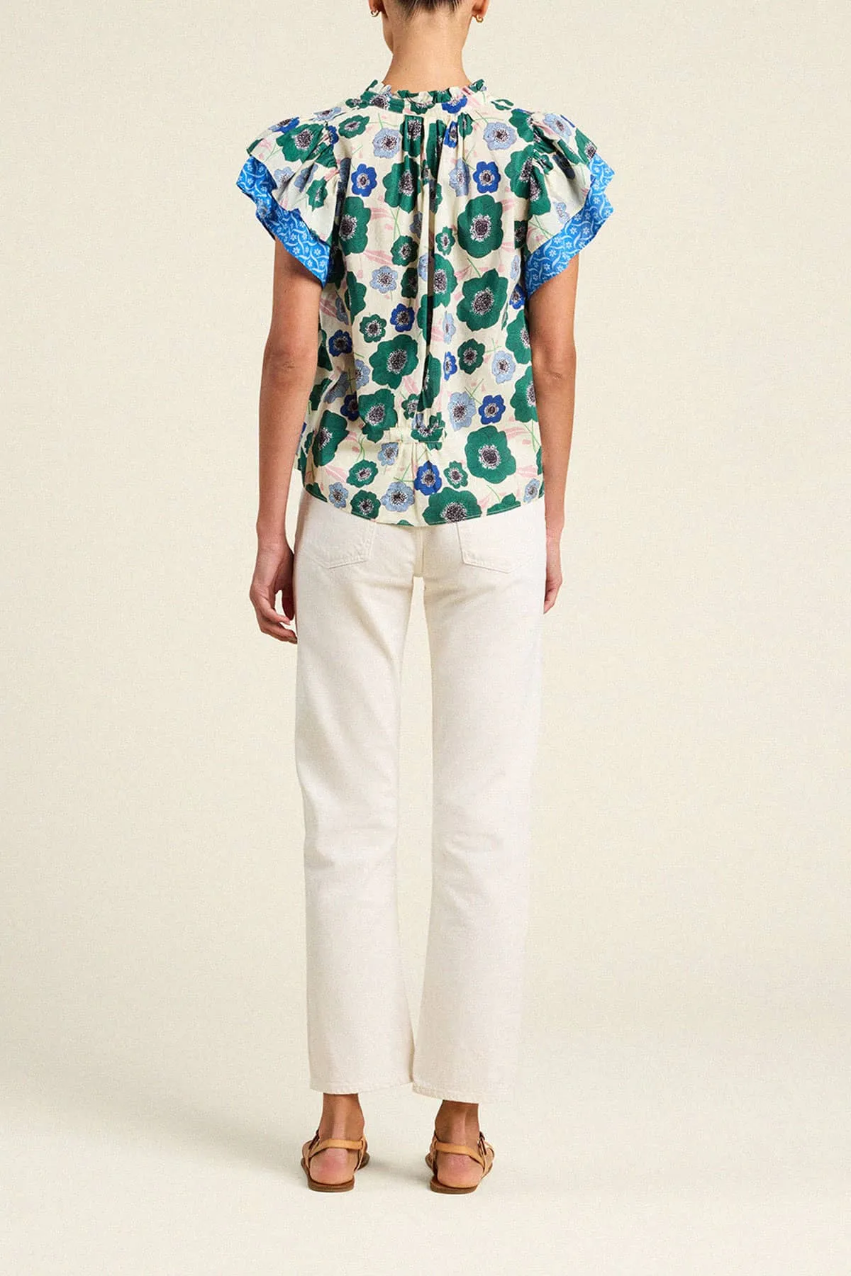 Clover Blouse Green House Bloom Border sold by Trovata product image thumbnail 4