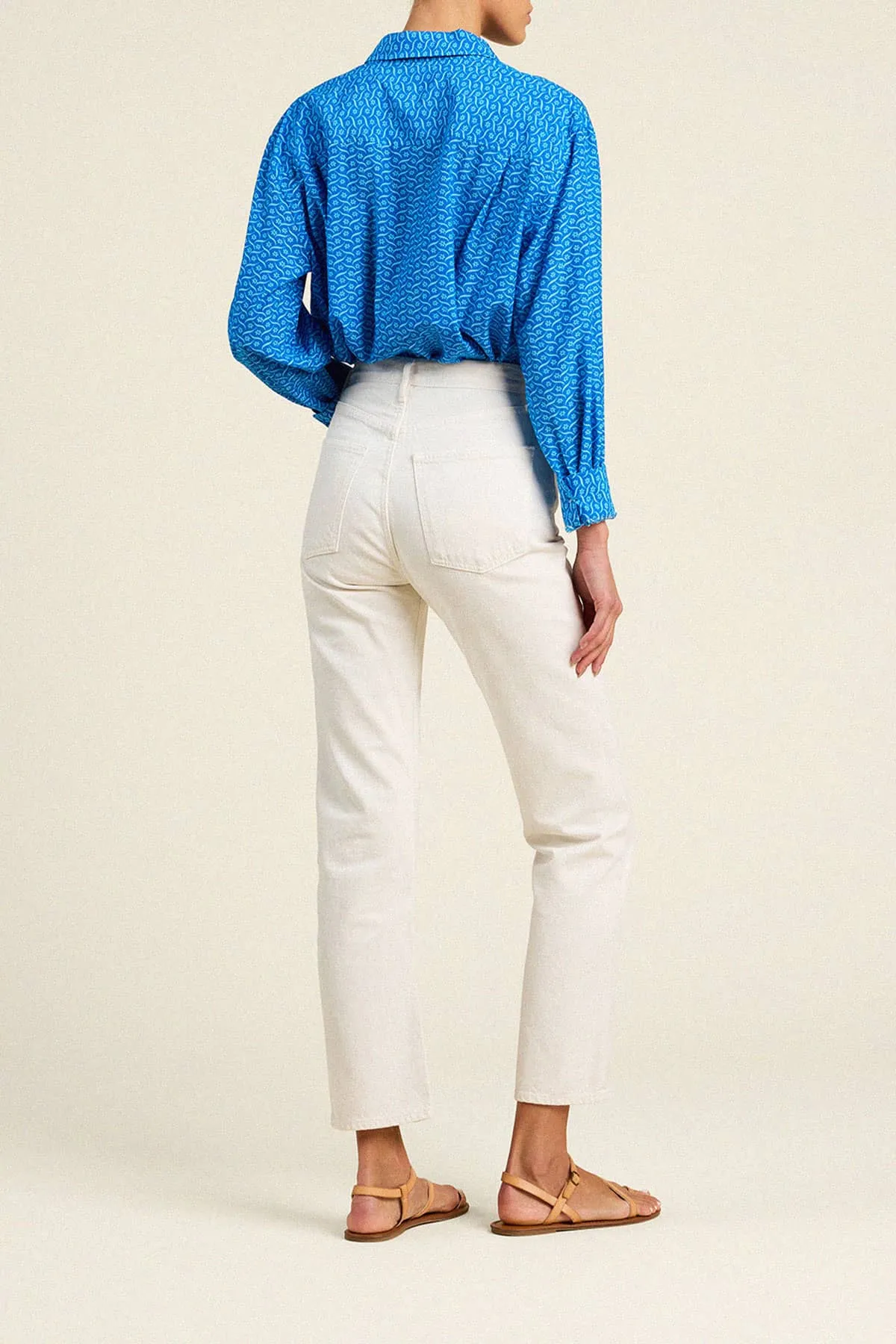 Emilia Oversized Shirt Cerulean Floral sold by Trovata product image thumbnail 5