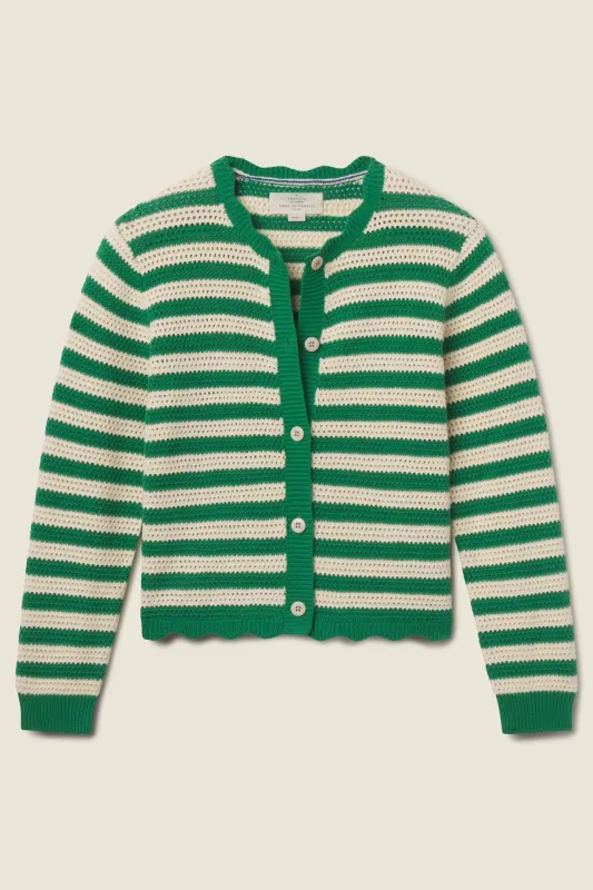 Vento Cardigan Green Stripe made by Trovata
