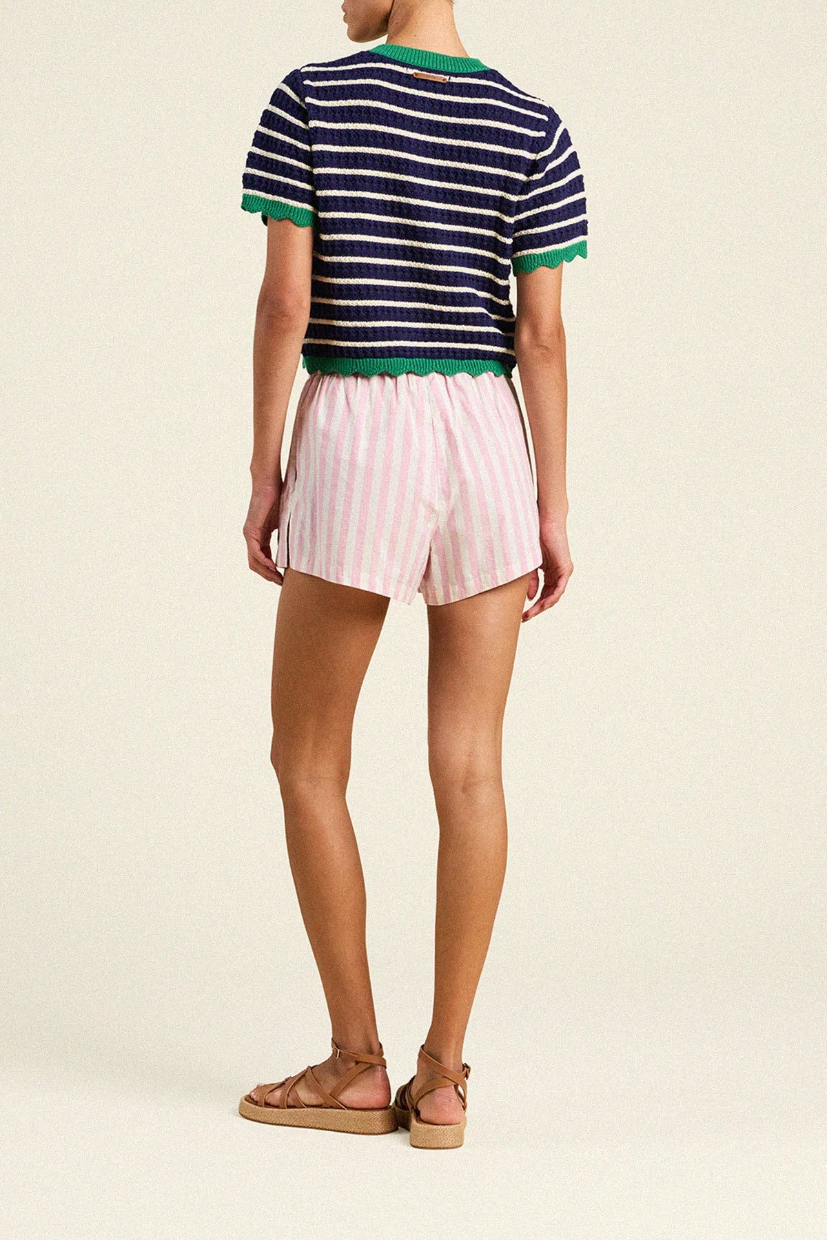 Aurora Cardigan Navy W/ Antique White Stripe sold by Trovata product image thumbnail 4