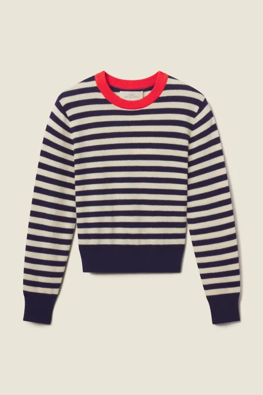 Cleo Sweater Antique White/Navy Stripe made by Trovata