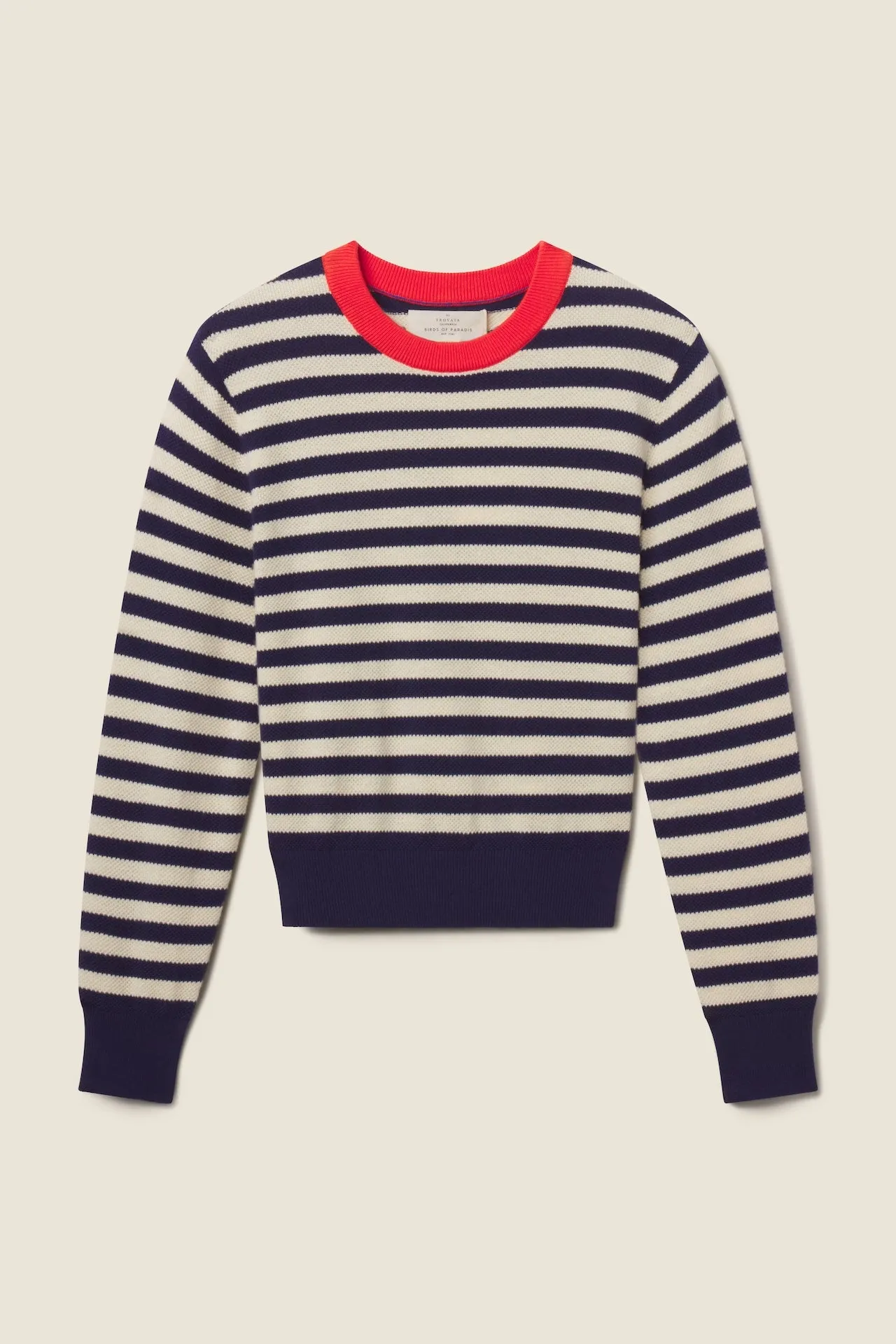 Cleo Sweater Antique White/Navy Stripe sold by Trovata