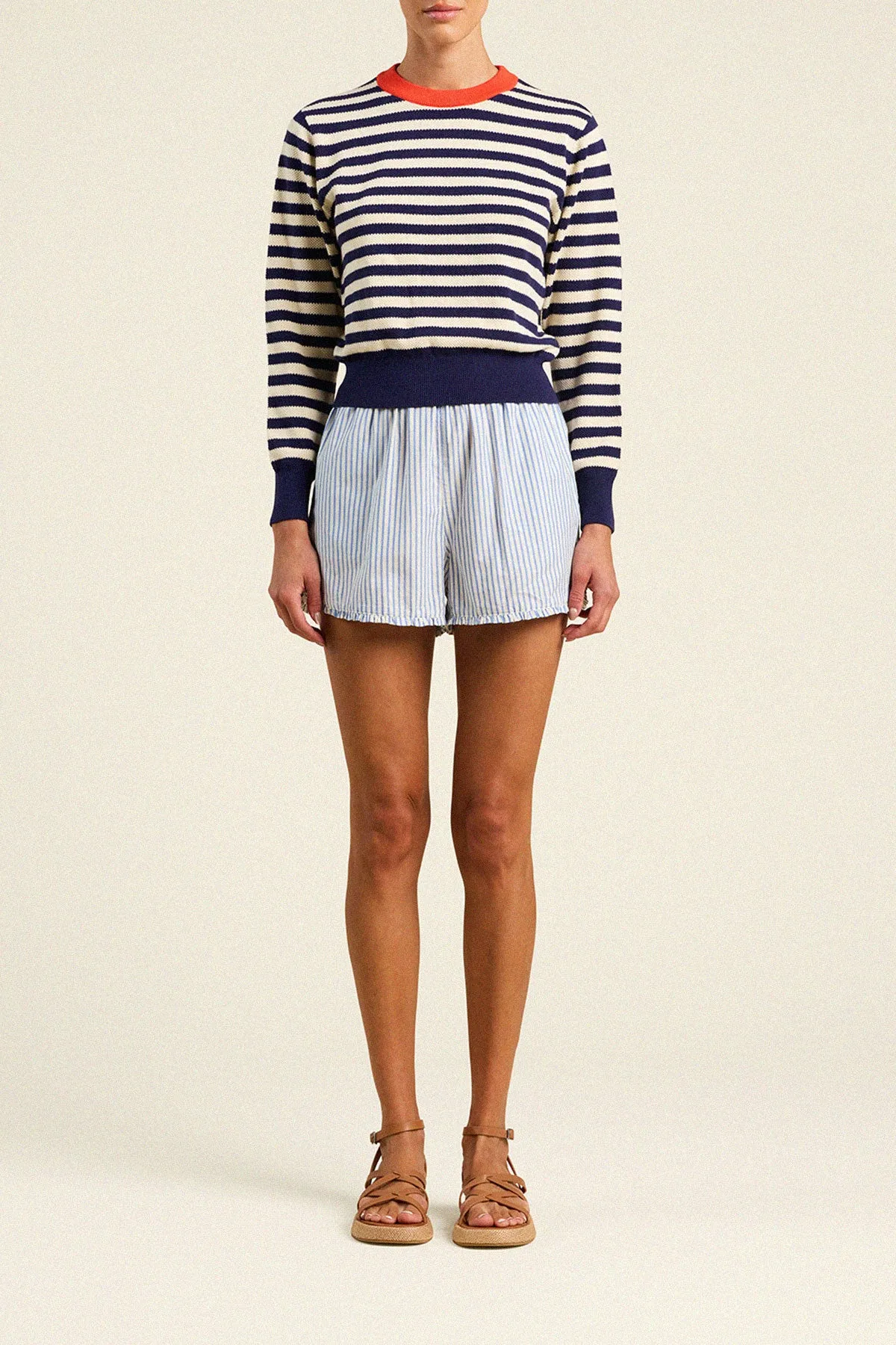 Cleo Sweater Antique White/Navy Stripe sold by Trovata product image thumbnail 2