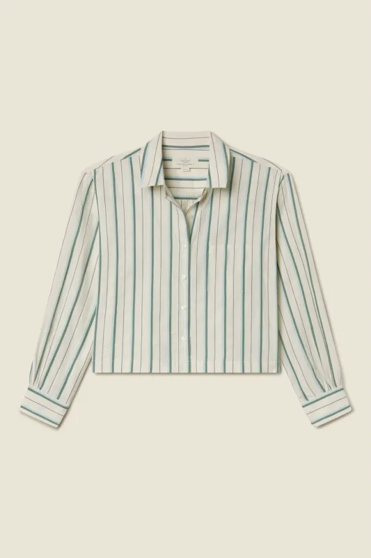 Nessa Shirt Verde Stripes sold by Trovata