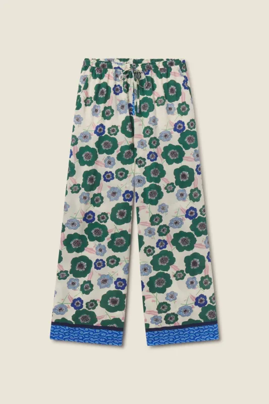 Vera Pant Green House Bloom Border sold by Trovata