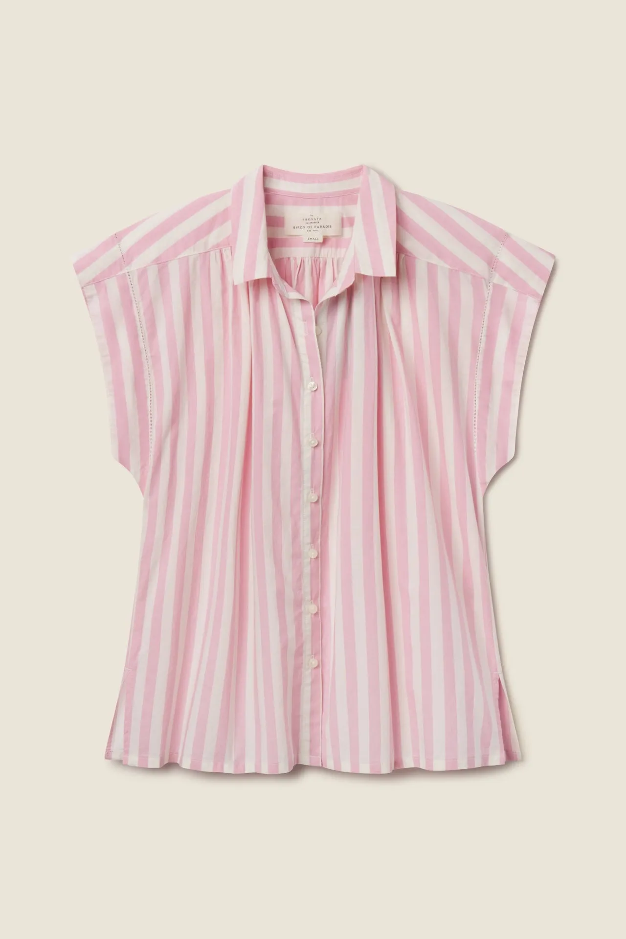 Della Shirt Pink Stripe sold by Trovata