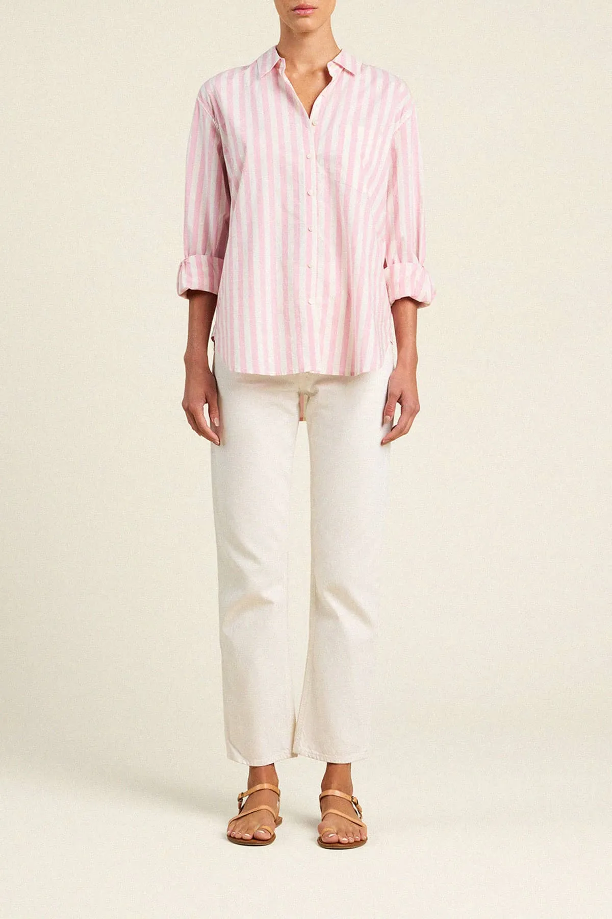 Blake Oversized Shirt Pink Stripe sold by Trovata product image thumbnail 3