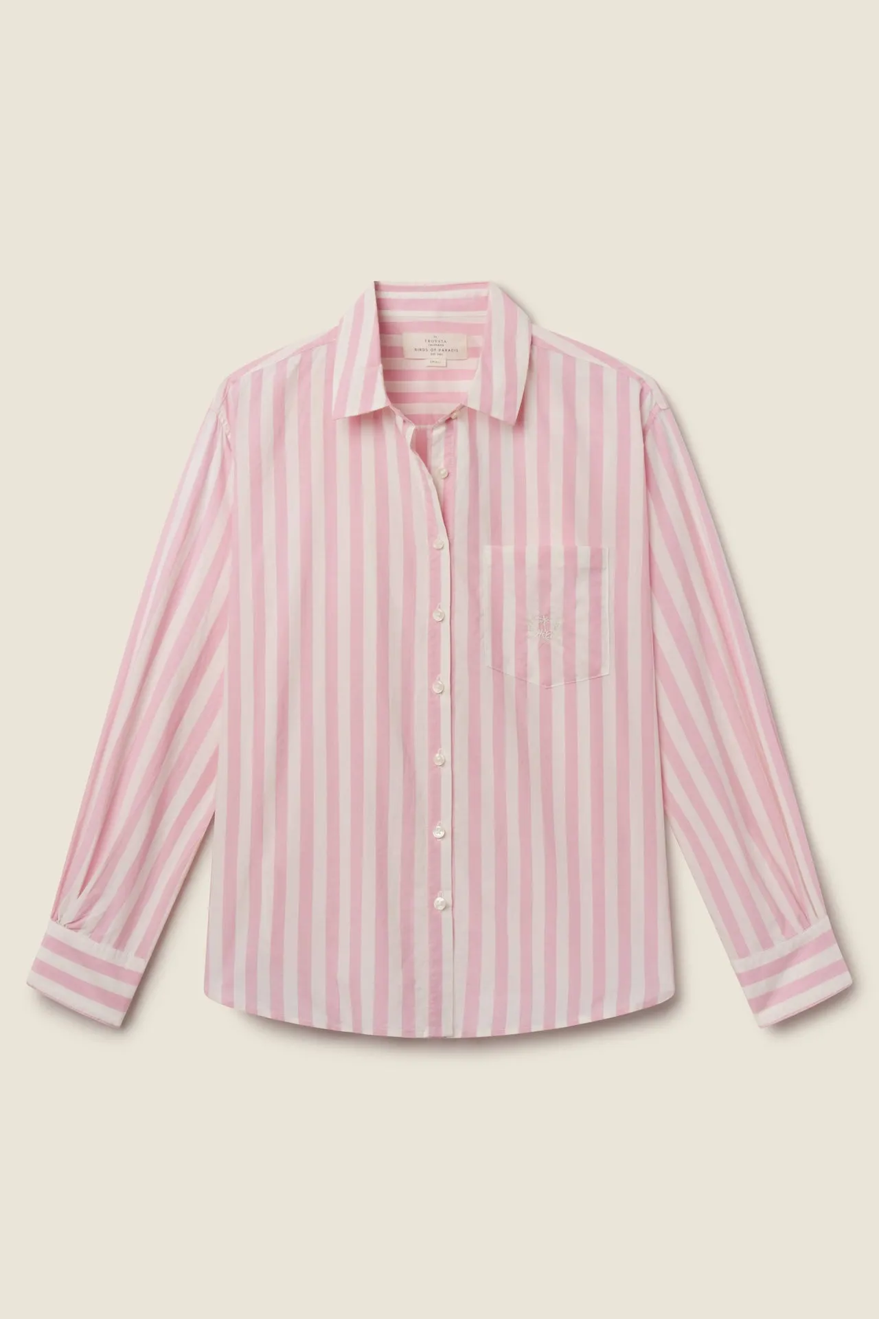 Blake Oversized Shirt Pink Stripe sold by Trovata