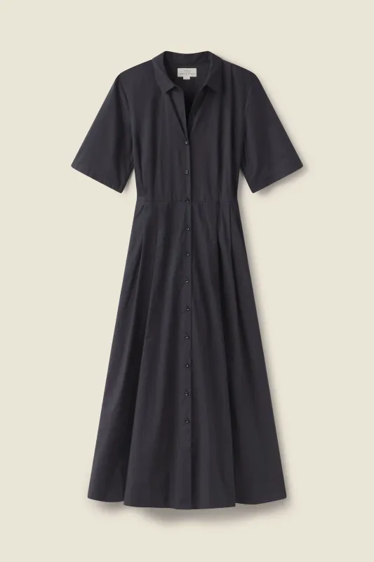 Aster Dress Black Poplin sold by Trovata