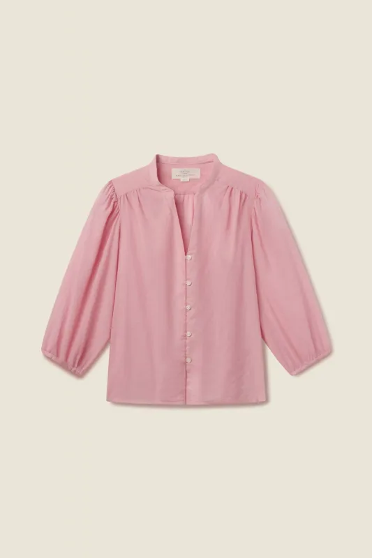 Maisey Blouse Blush Houndstooth sold by Trovata