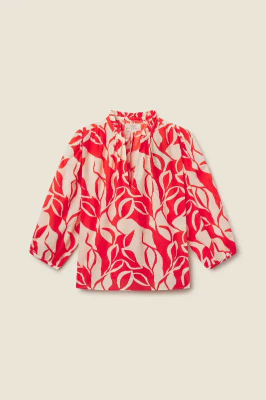 Orly Blouse Red Amaranta sold by Trovata