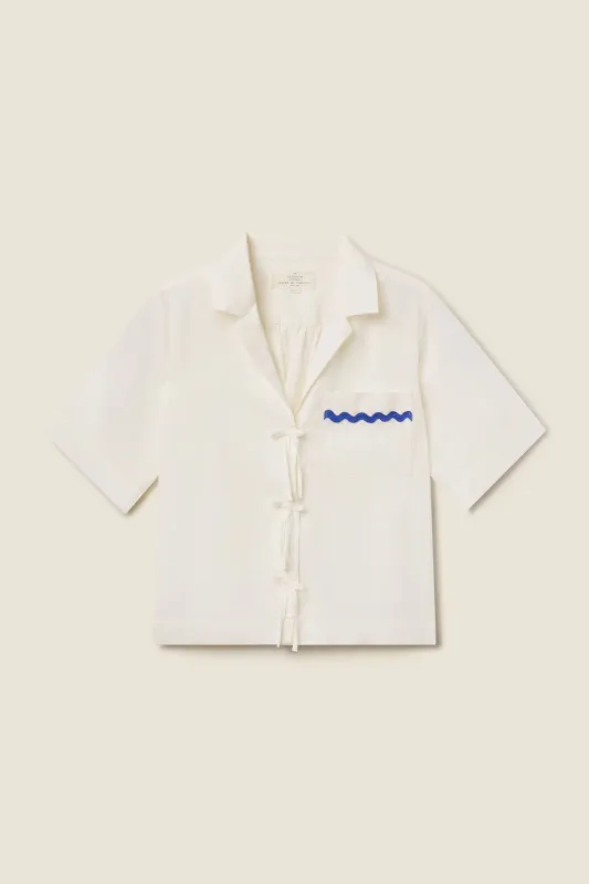 Inez Shirt Ivory sold by Trovata