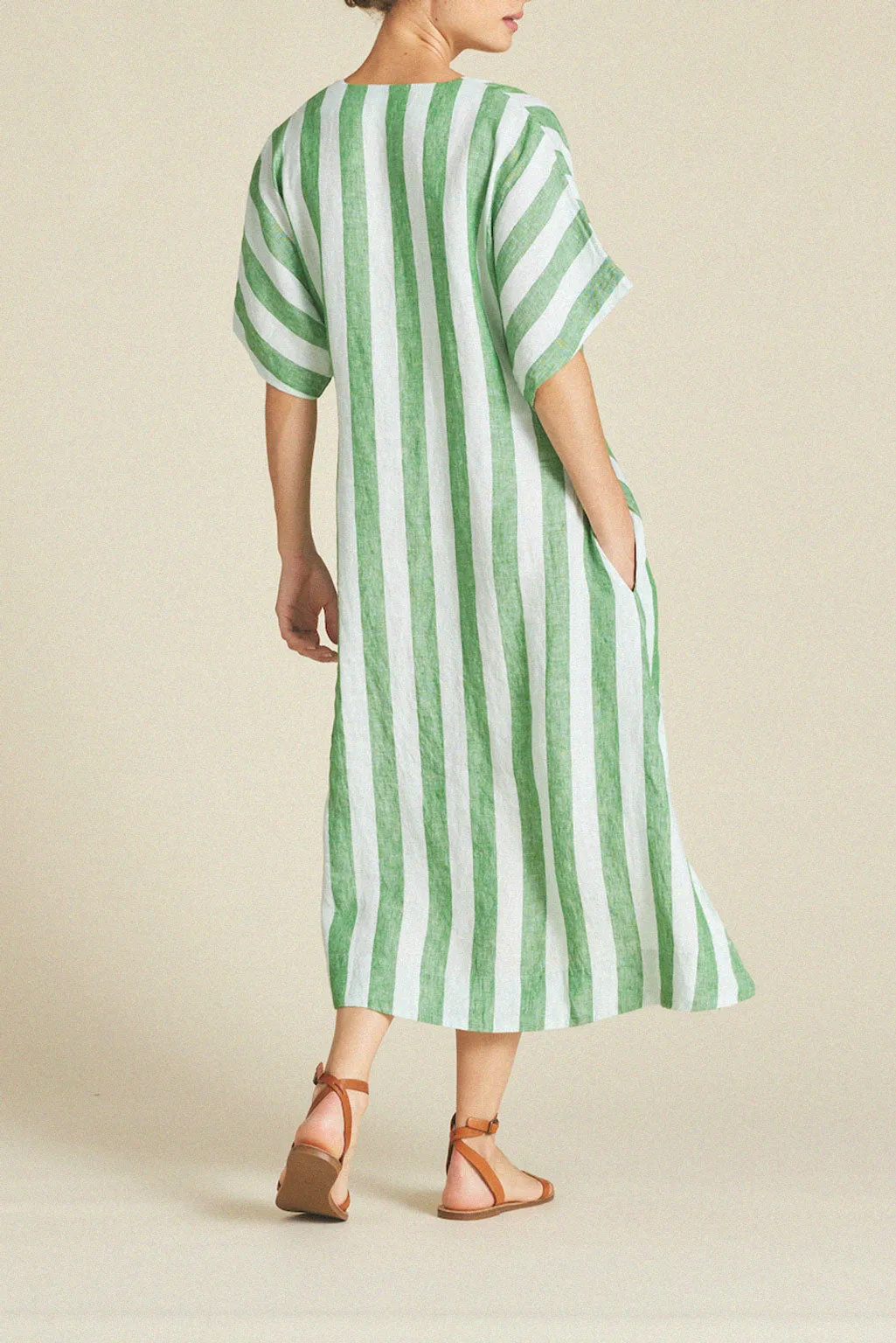 Hannah Dress Aloe Stripe sold by Trovata product image thumbnail 4