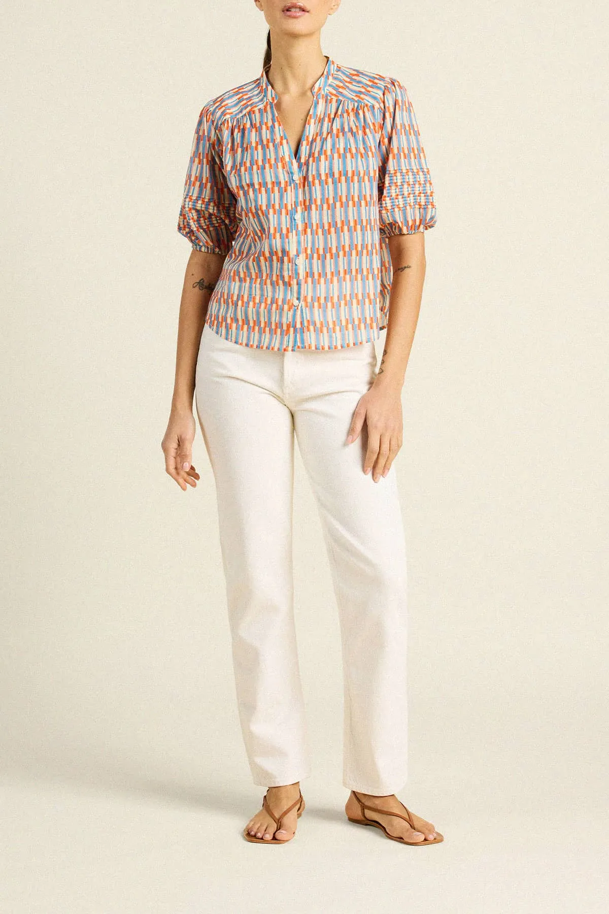 Loren Blouse Retro Grid sold by Trovata product image thumbnail 2