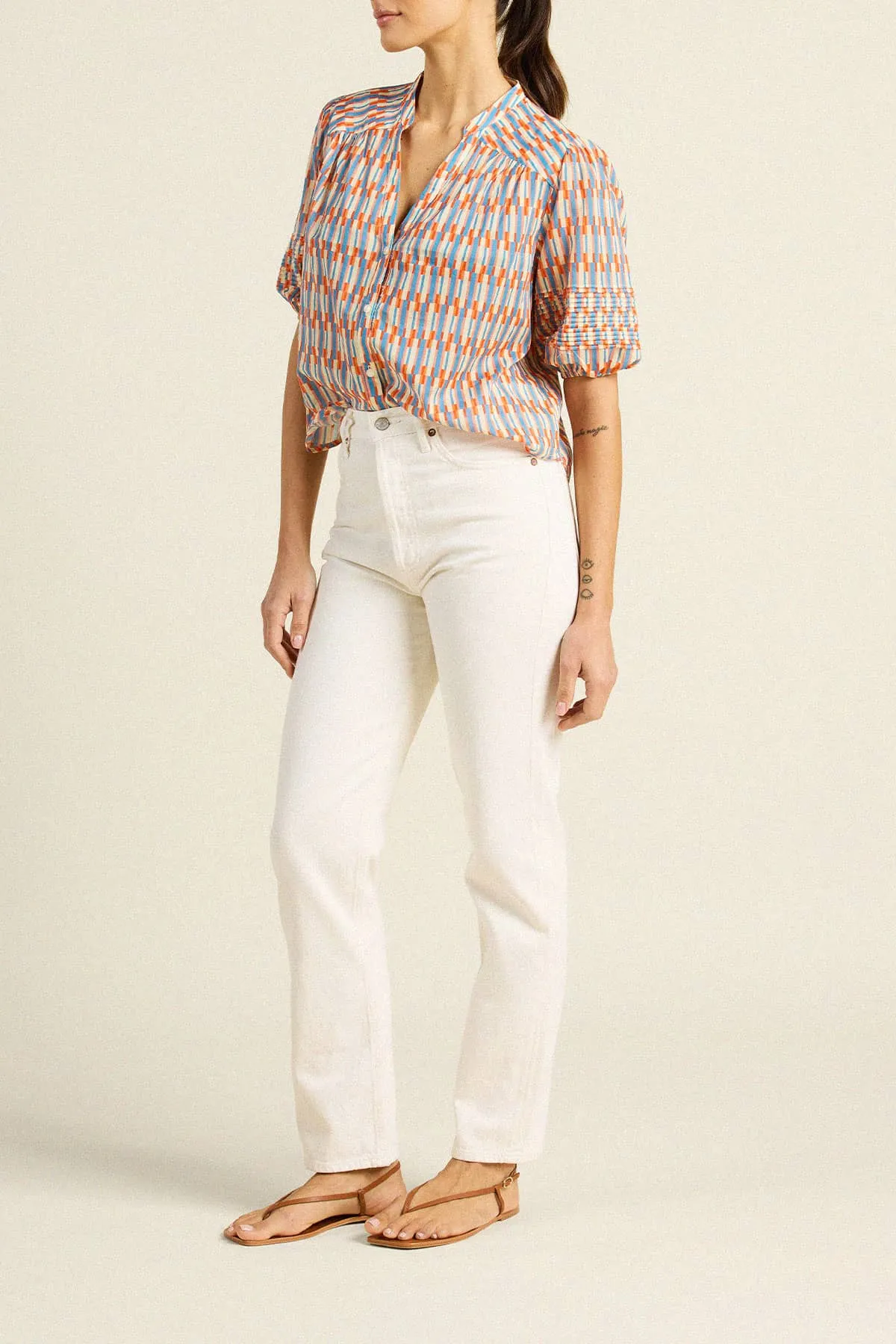 Loren Blouse Retro Grid sold by Trovata product image thumbnail 3