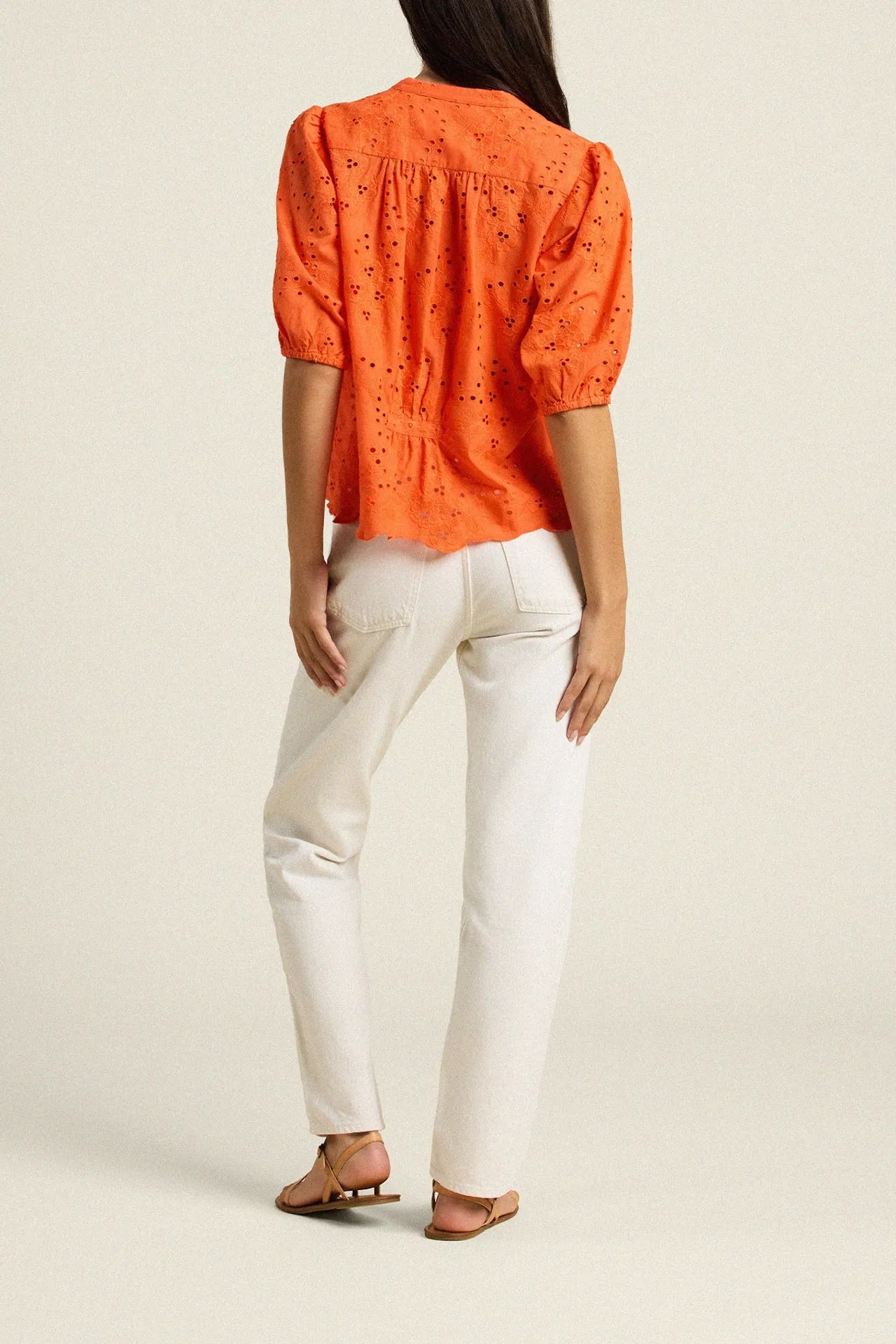 Loren Blouse Vermillion Eyelet sold by Trovata product image thumbnail 4