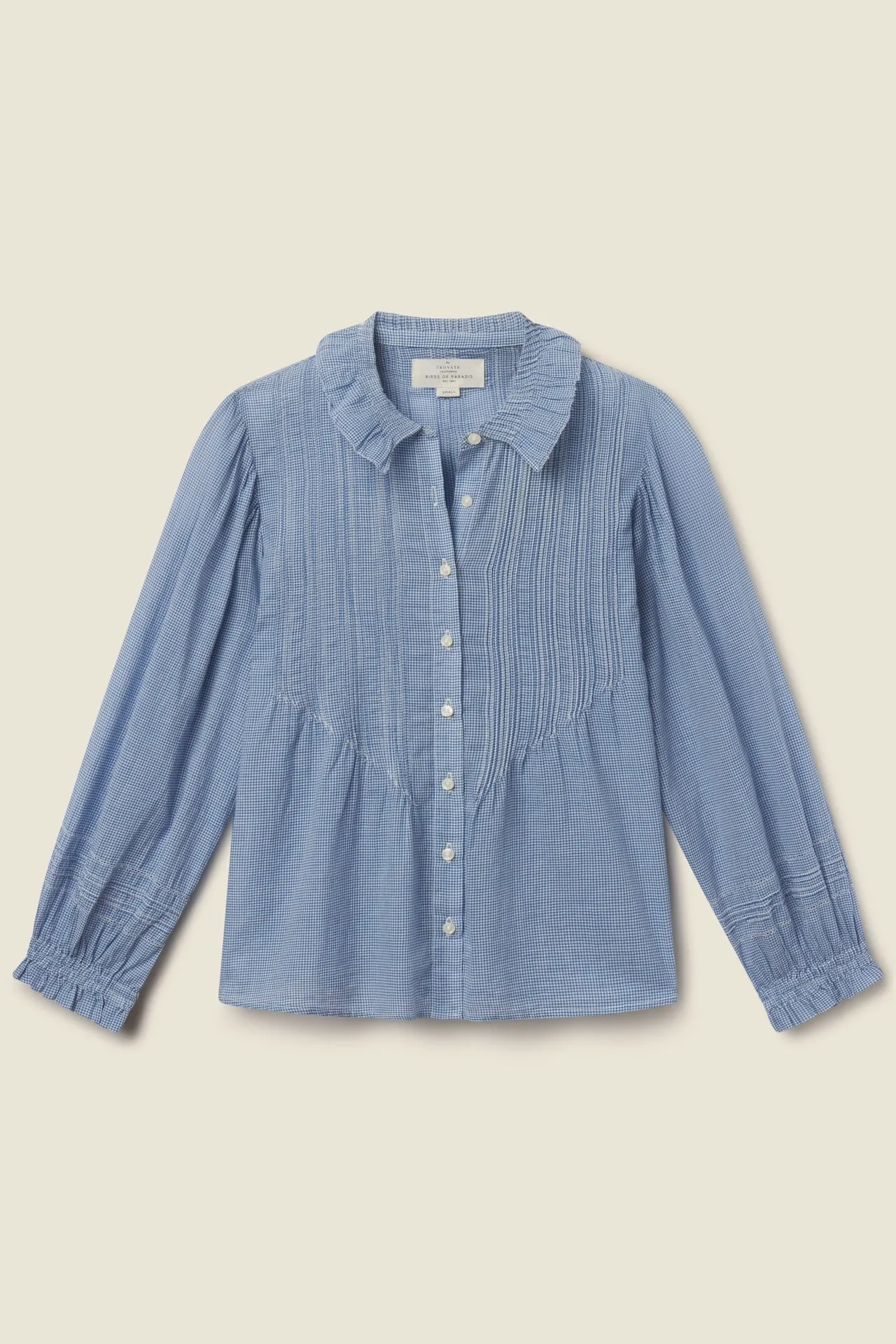 Francesca Blouse Seabrook Gingham sold by Trovata