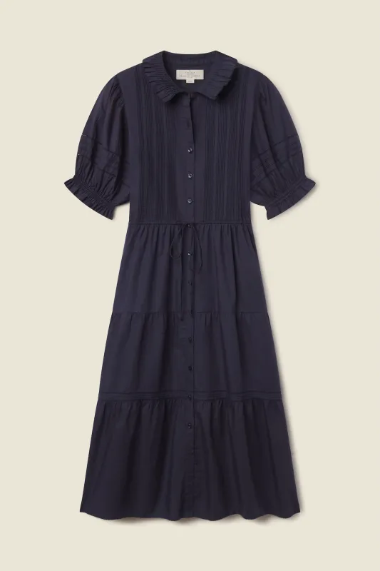 Elodie Dress Navy made by Trovata