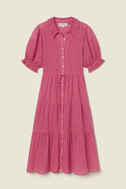 Elodie Dress Rosehip Gingham made by Trovata