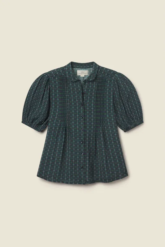 Nadine Blouse Davenport Plaid made by Trovata