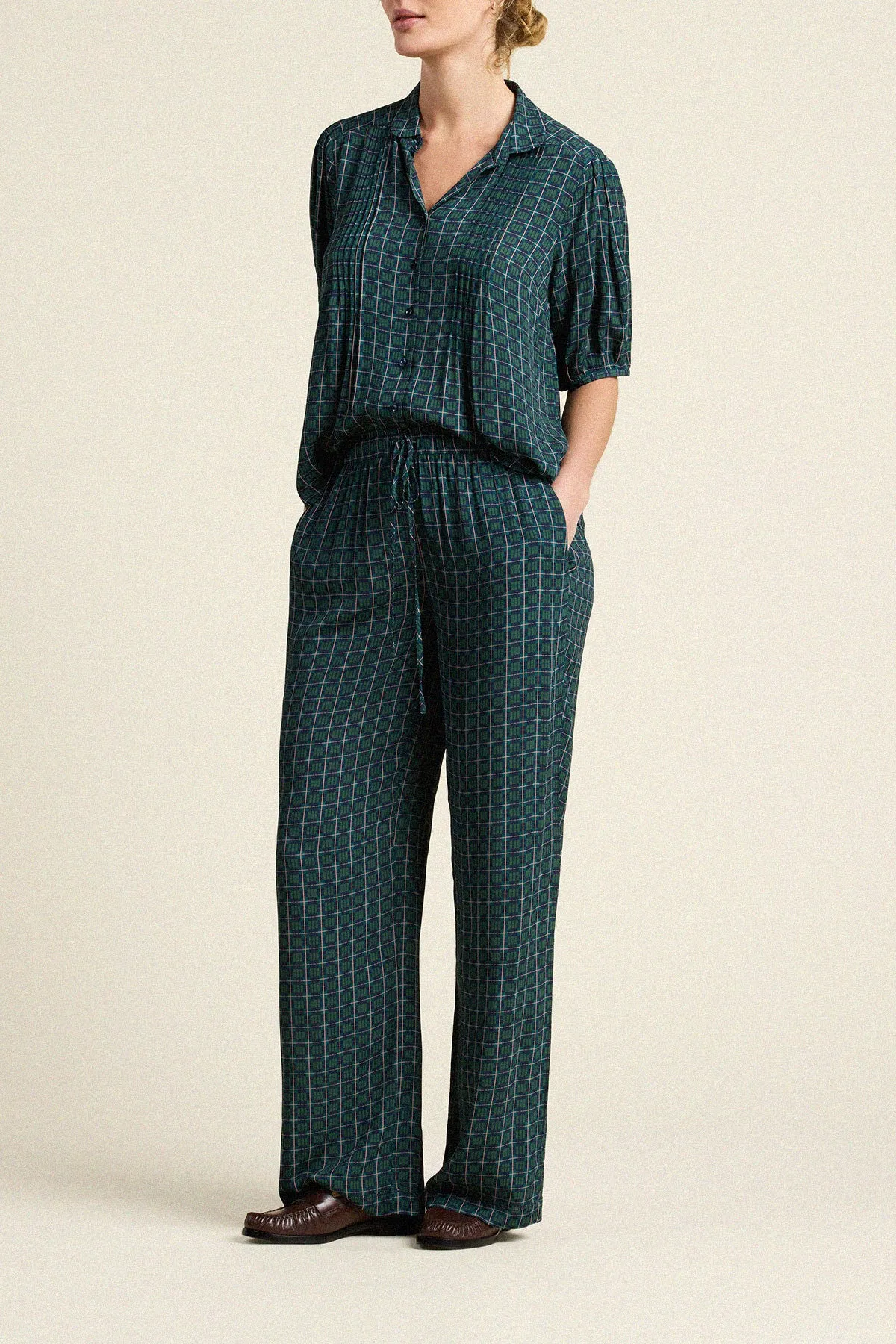 Nadine Blouse Davenport Plaid sold by Trovata product image thumbnail 4