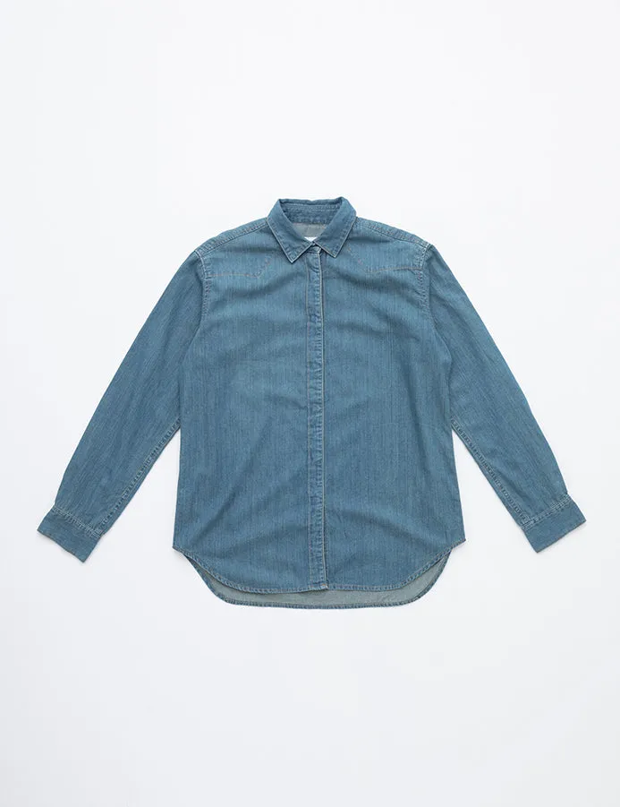 The Turquoise Denim Shirt Solid 3year sold by Tu es mon TRESOR