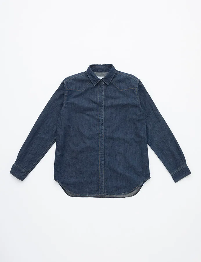 The Turquoise Denim Shirt Solid 1wash sold by Tu es mon TRESOR