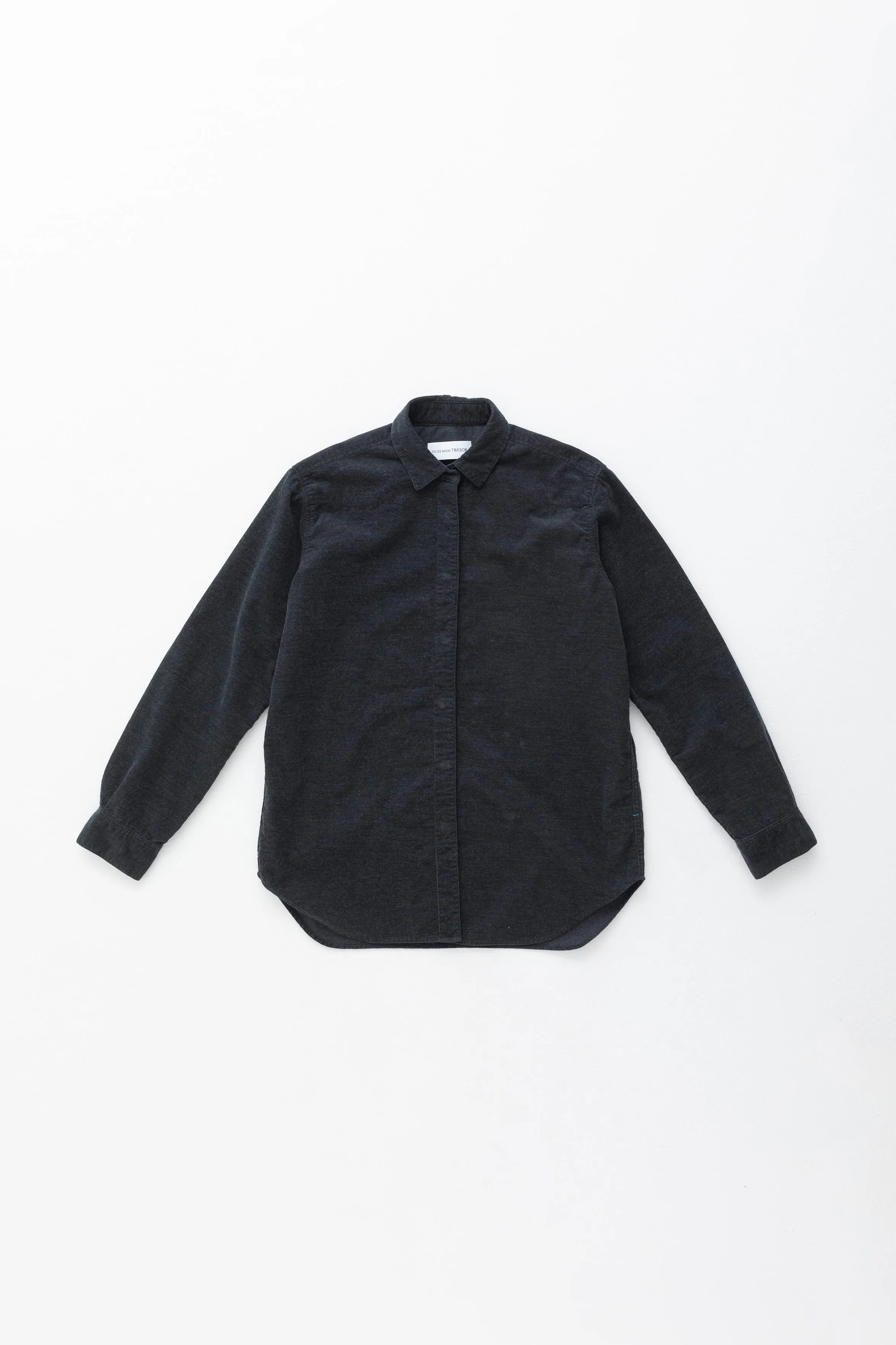 The Turquoise Corduroy Shirt Charcoal sold by Tu es mon TRESOR