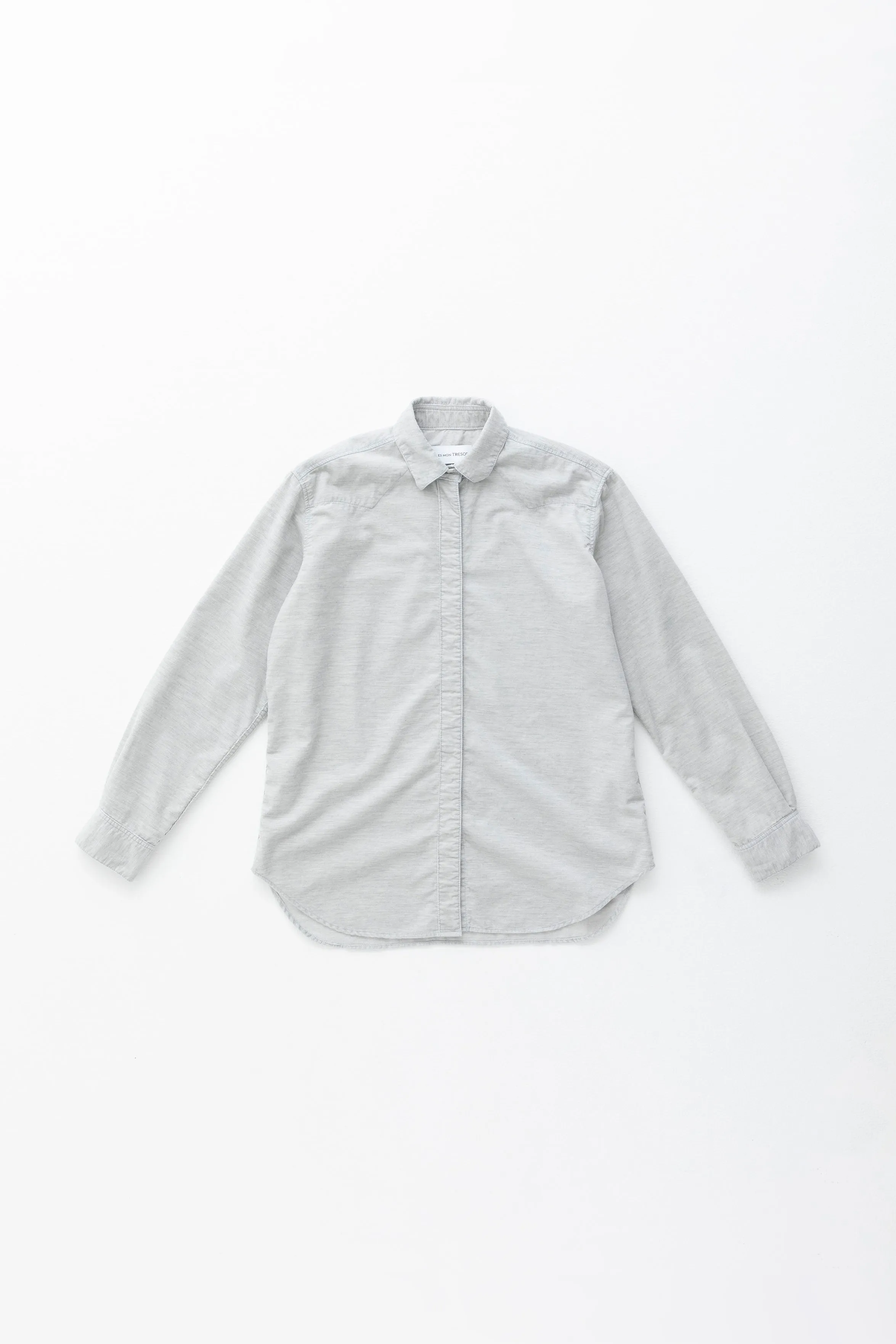 The Turquoise Corduroy Shirt Light Grey sold by Tu es mon TRESOR