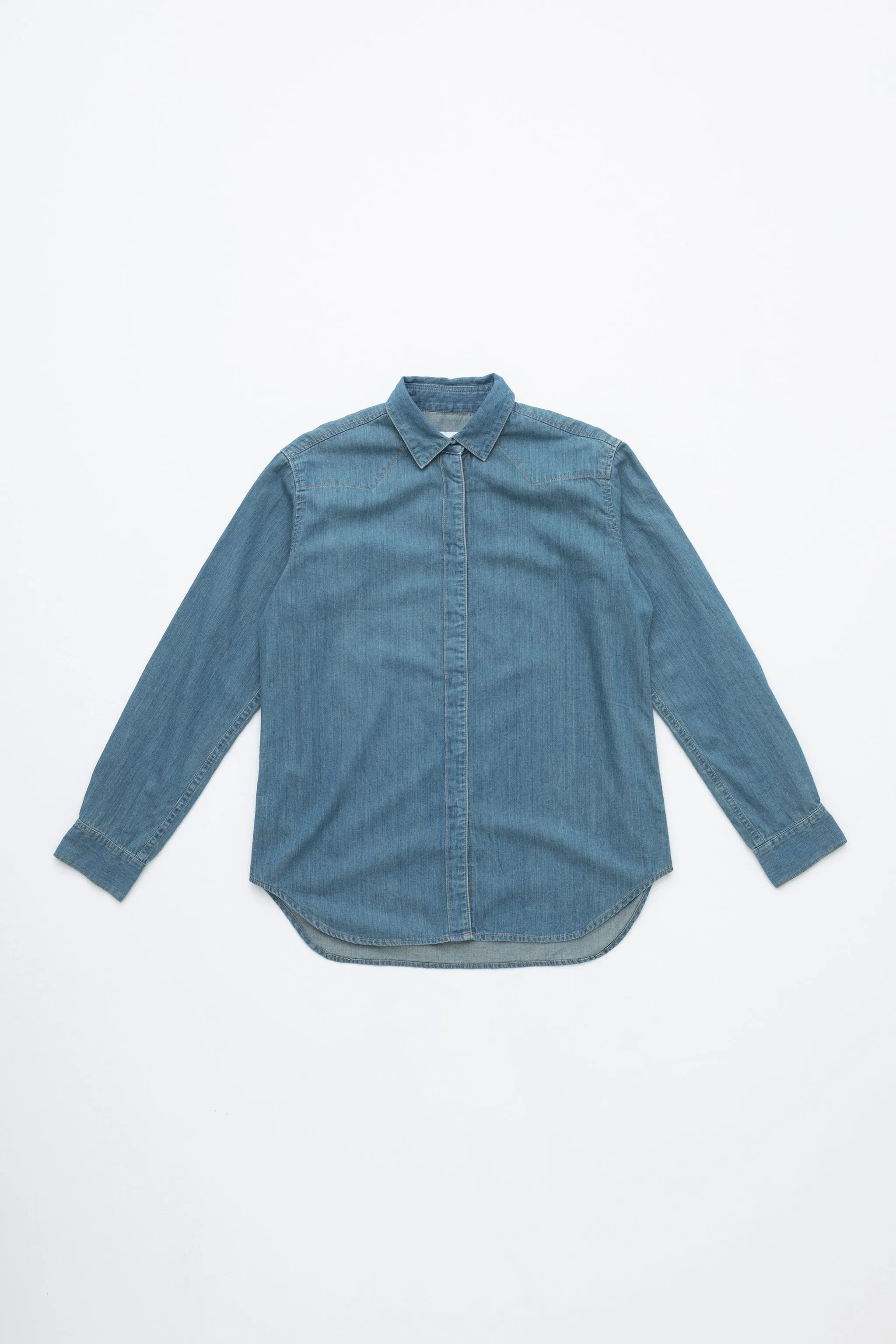 The Turquoise Denim Shirt Solid 3year sold by Tu es mon TRESOR