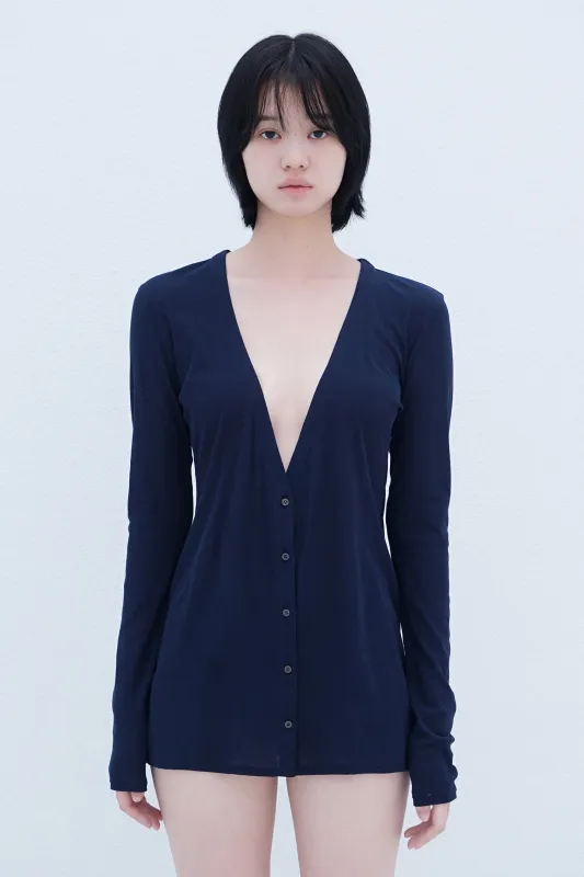 V-Neck Cardigan Navy made by Tu es mon TRESOR