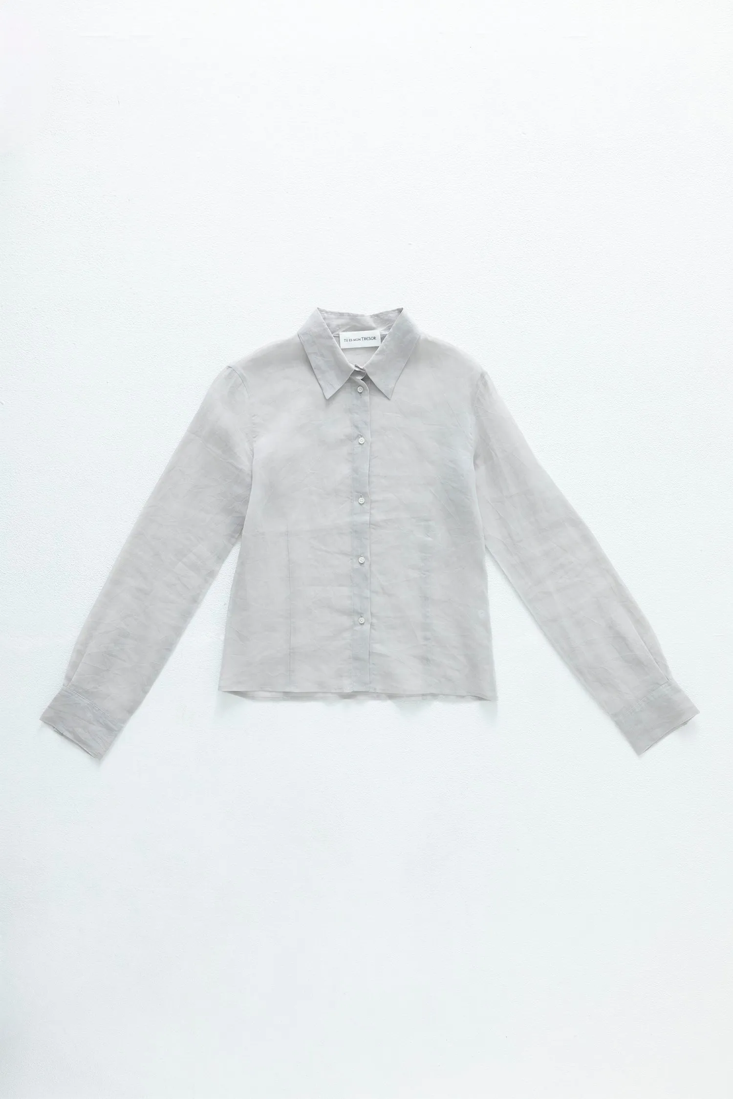 Cotton Lawn Sheer Shirt L.Grey sold by Tu es mon TRESOR product image thumbnail 4