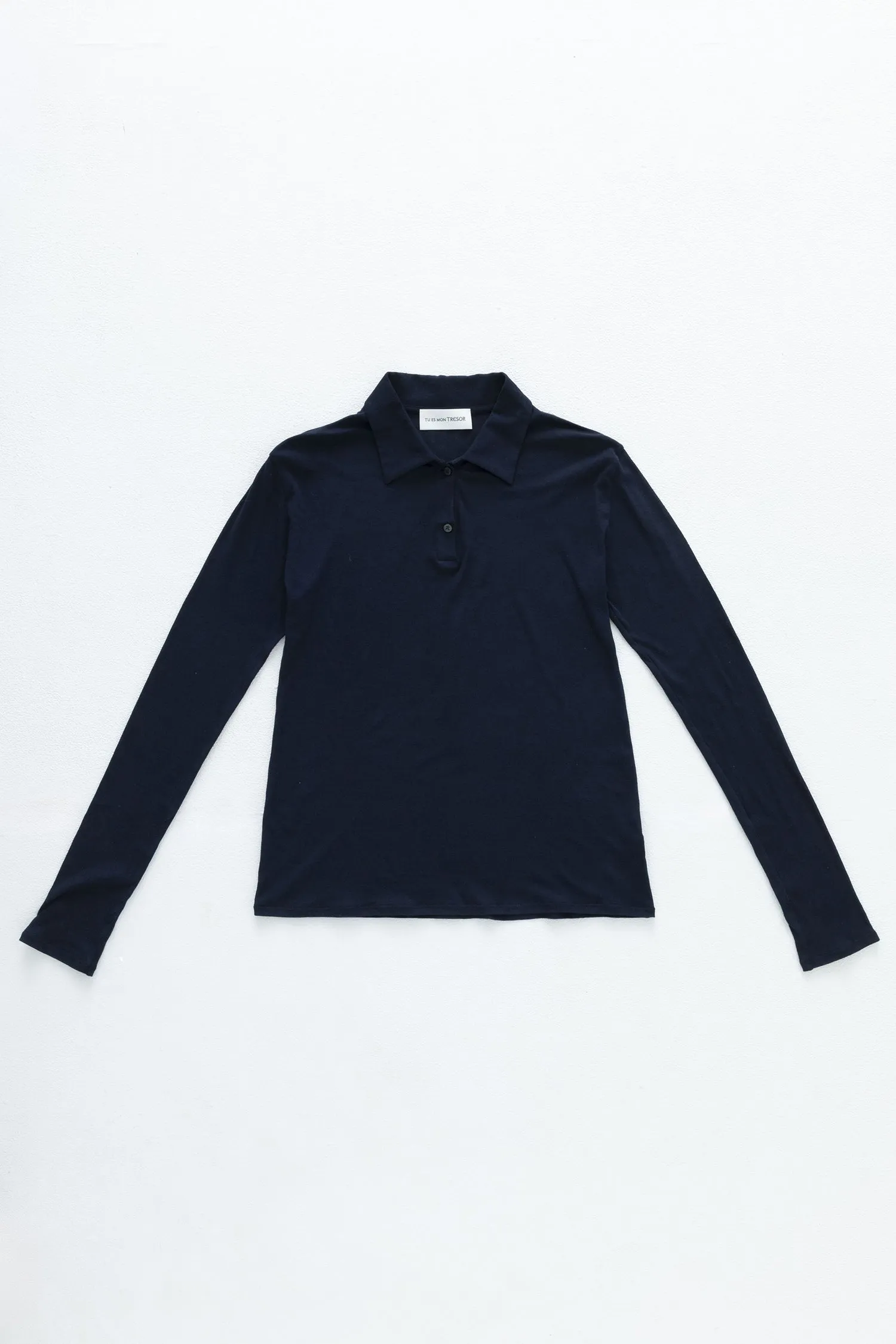 Long-Sleeve Polo Shirt Navy sold by Tu es mon TRESOR product image thumbnail 4