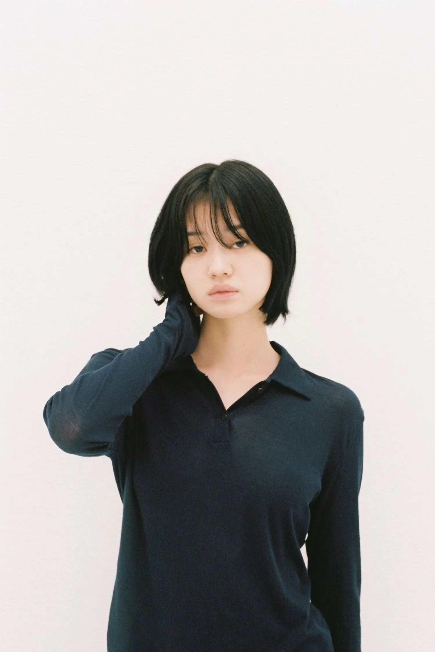 Long-Sleeve Polo Shirt Navy sold by Tu es mon TRESOR