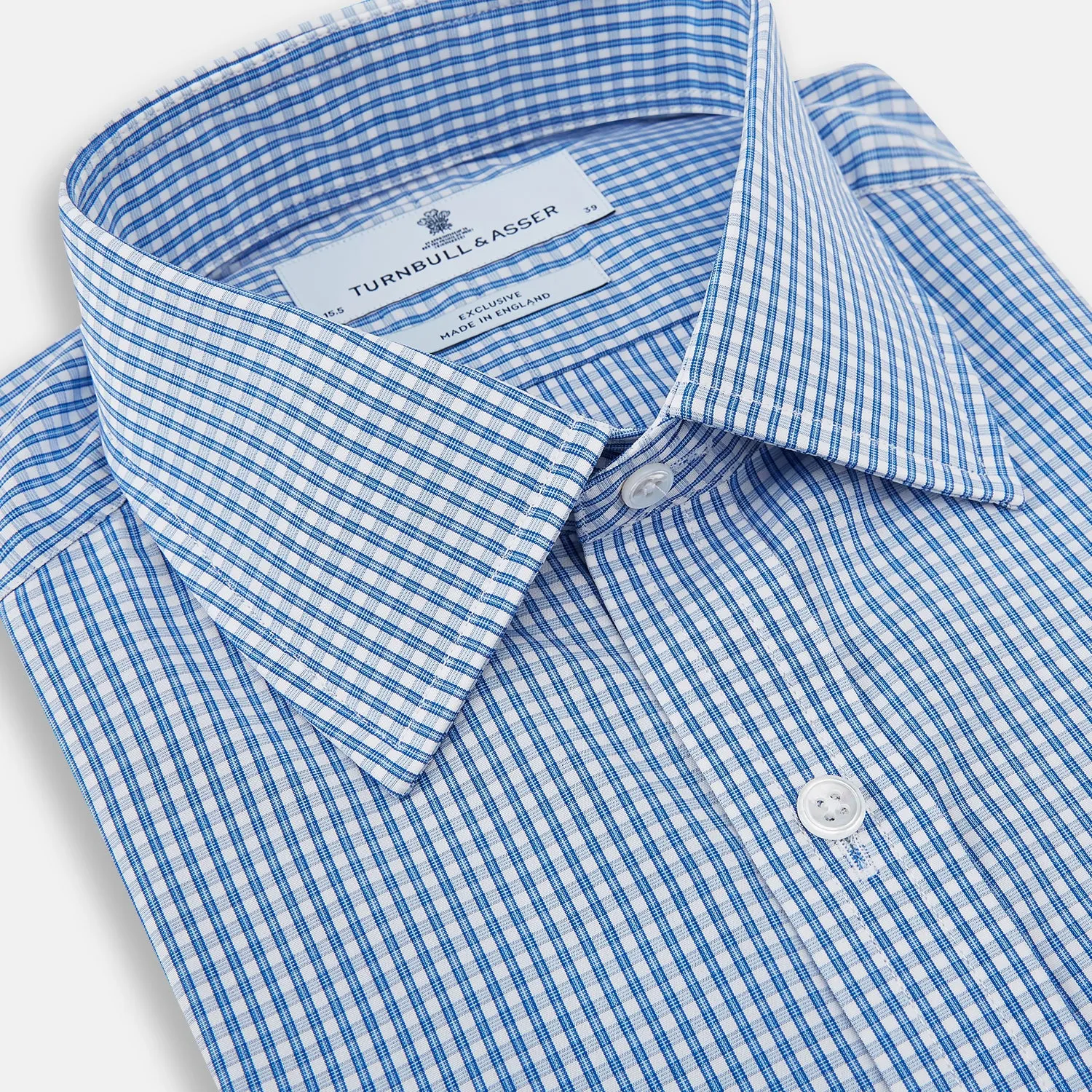 Blue Multi Micro Check Mayfair Shirt sold by Turnbull & Asser product image thumbnail 2