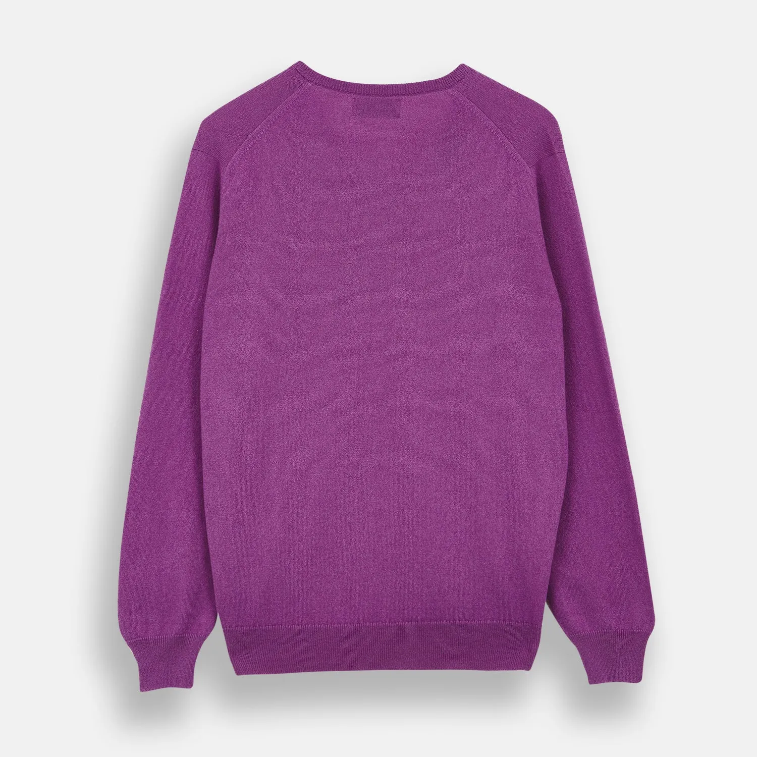 Magenta Cashmere V-Neck Jumper sold by Turnbull & Asser product image thumbnail 3