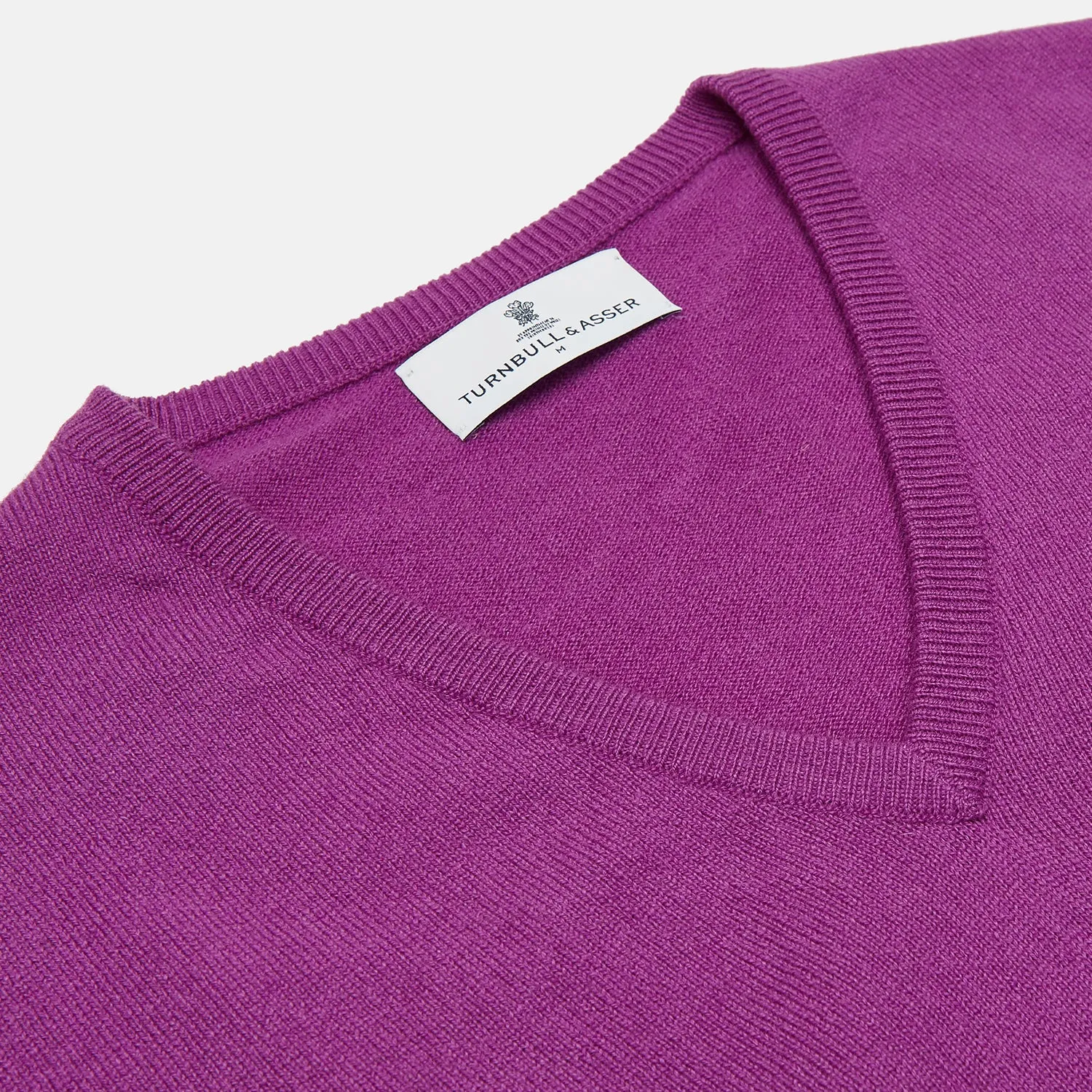 Magenta Cashmere V-Neck Jumper sold by Turnbull & Asser product image thumbnail 2