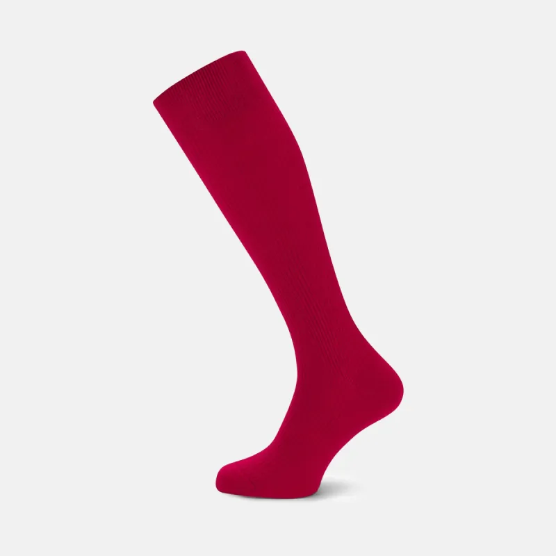 Red Long Merino Wool Socks sold by Turnbull & Asser