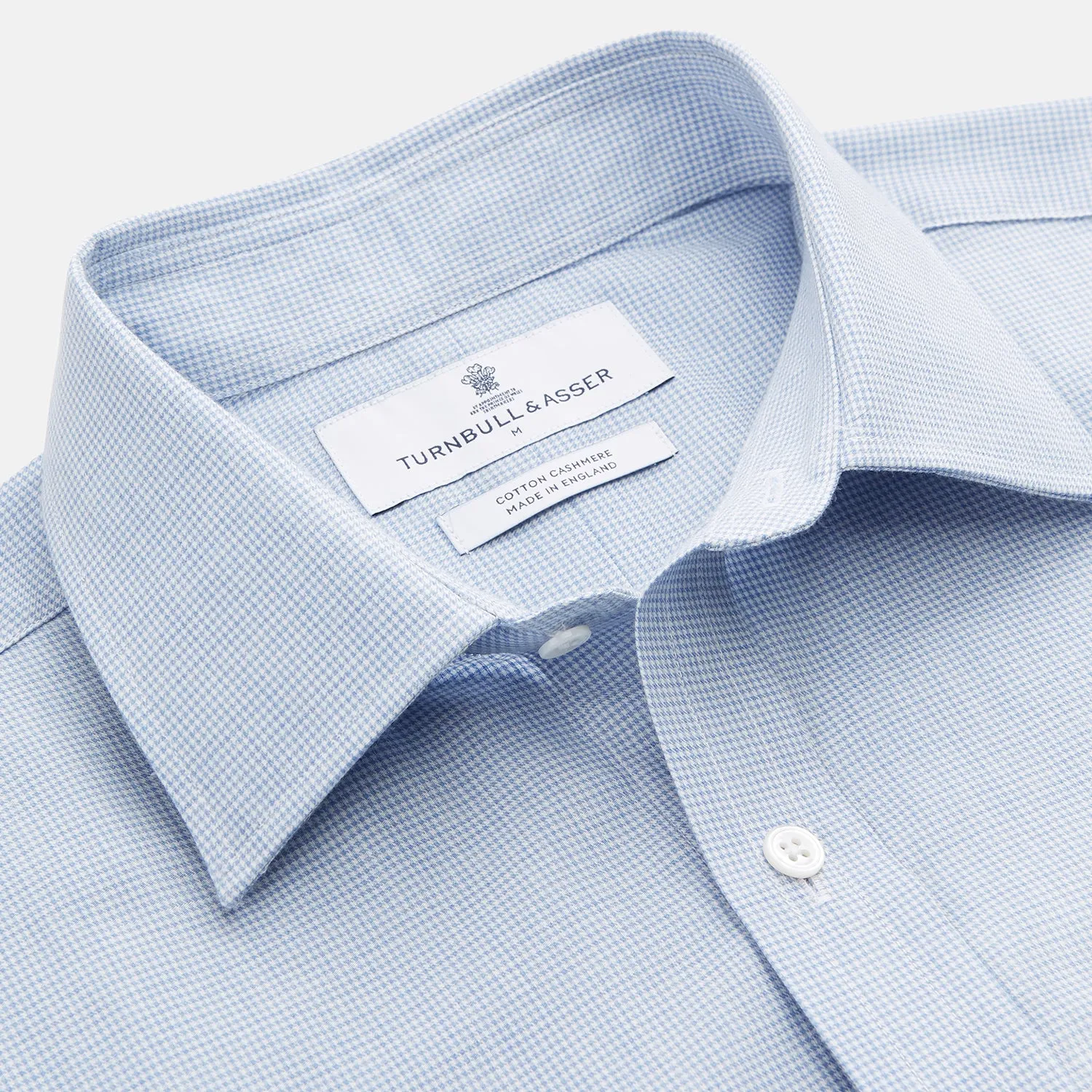 Blue Weekend Fit Cotton-Cashmere Finch Shirt With Derby Collar And Chest Pocket sold by Turnbull & Asser product image thumbnail 2