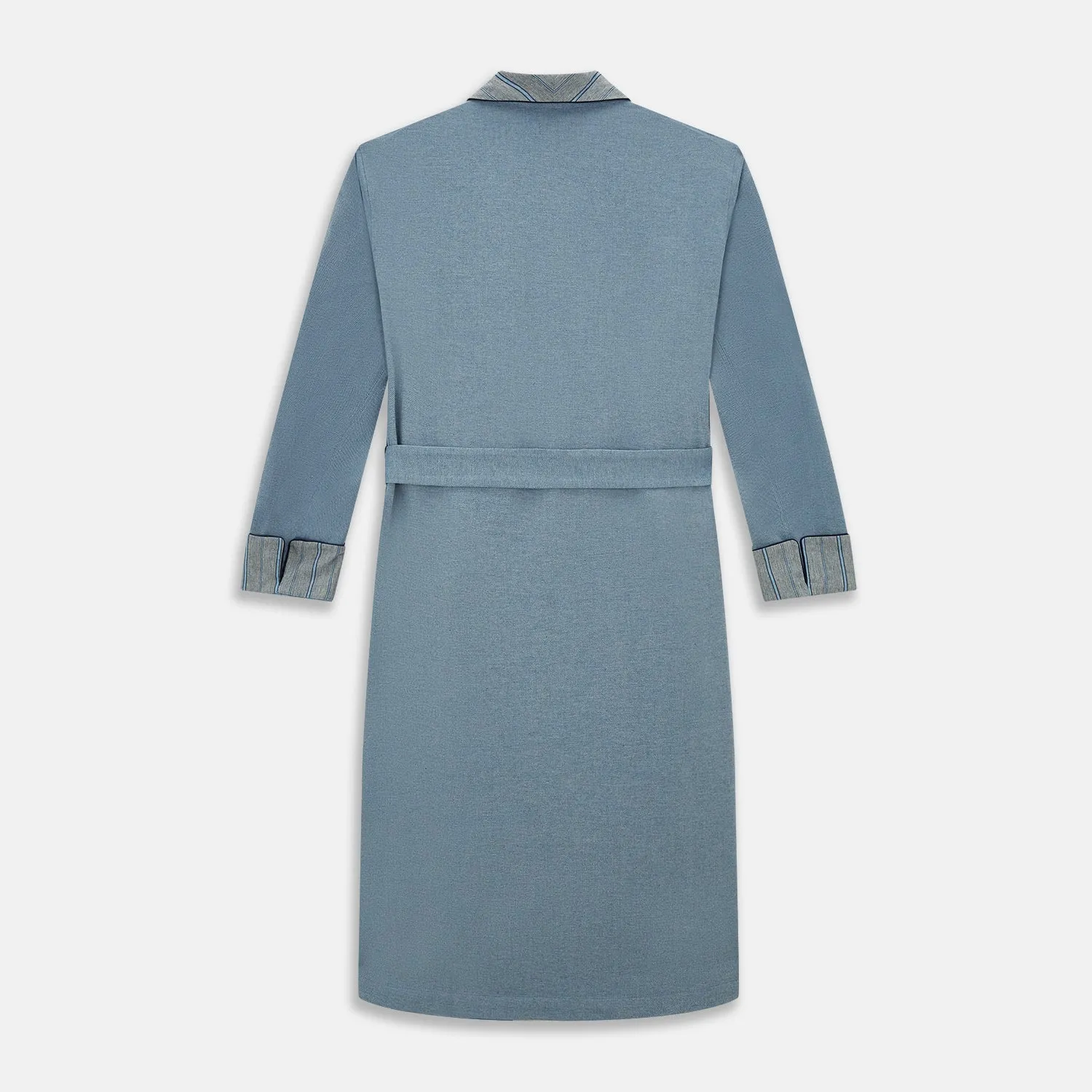 Blue Stripe Collar Cotton Twill Gown sold by Turnbull & Asser product image thumbnail 3