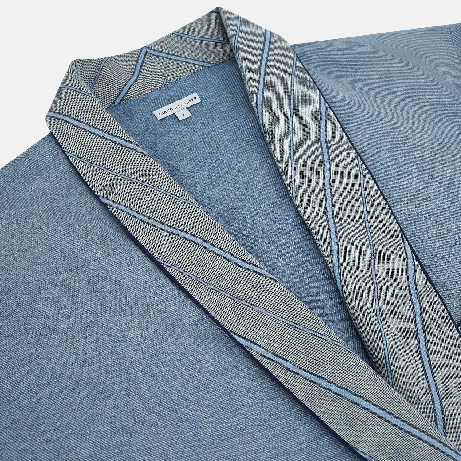 Blue Stripe Collar Cotton Twill Gown sold by Turnbull & Asser product image thumbnail 2