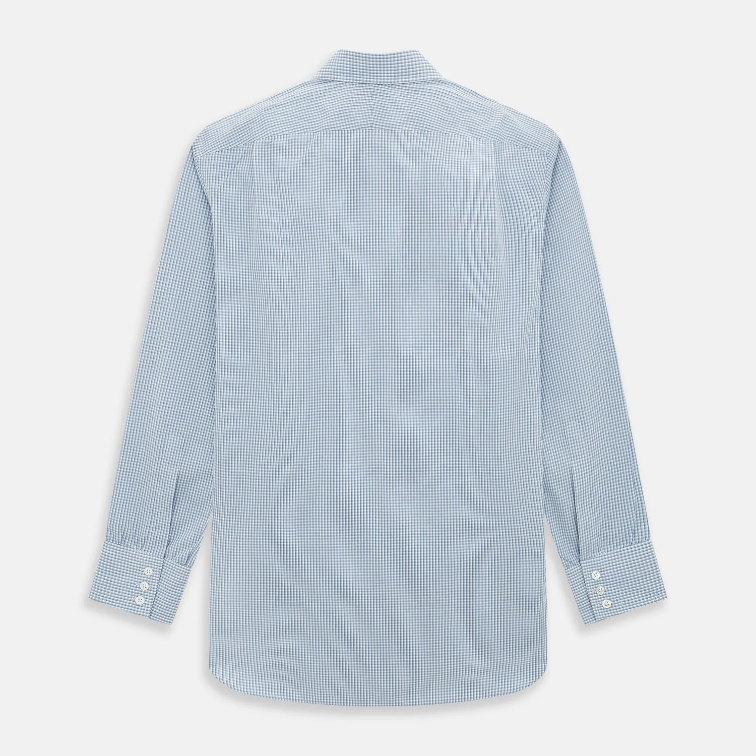 Blue Micro Shadow Check Mayfair Shirt sold by Turnbull & Asser product image thumbnail 3