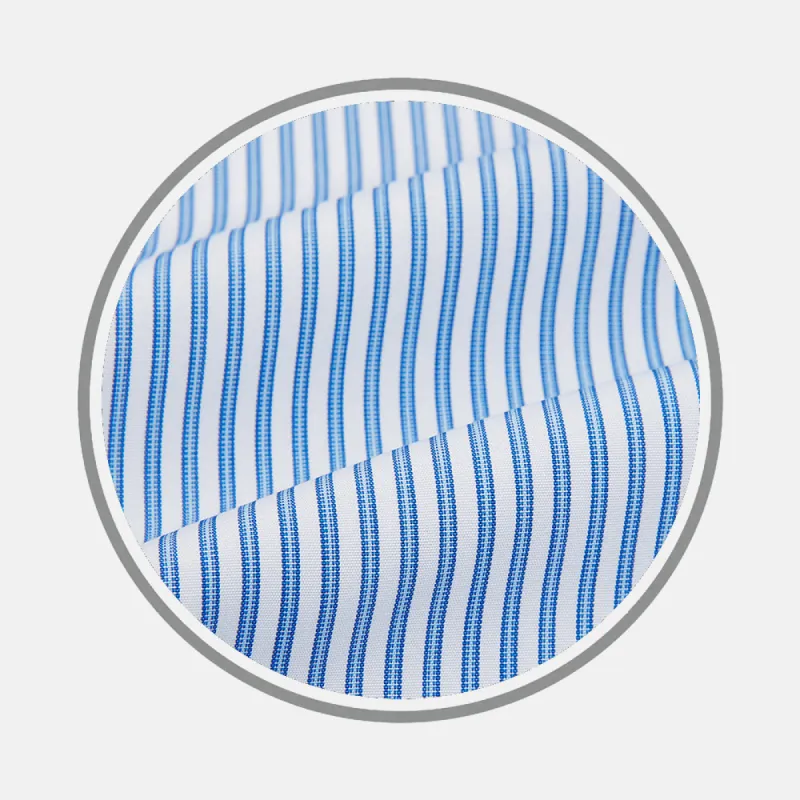 SKY BLUE HALO STRIPE FABRIC sold by Turnbull & Asser