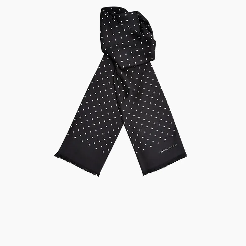 Black and White Spotted Silk Scarf sold by Turnbull & Asser product image thumbnail 3