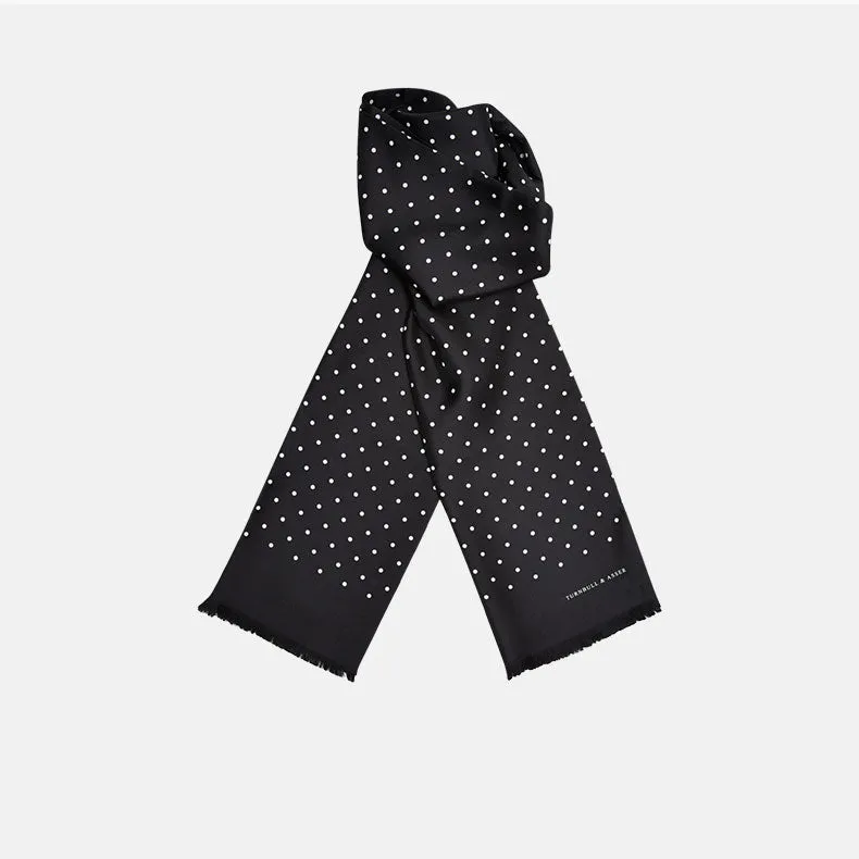 Black and White Spotted Silk Scarf sold by Turnbull & Asser