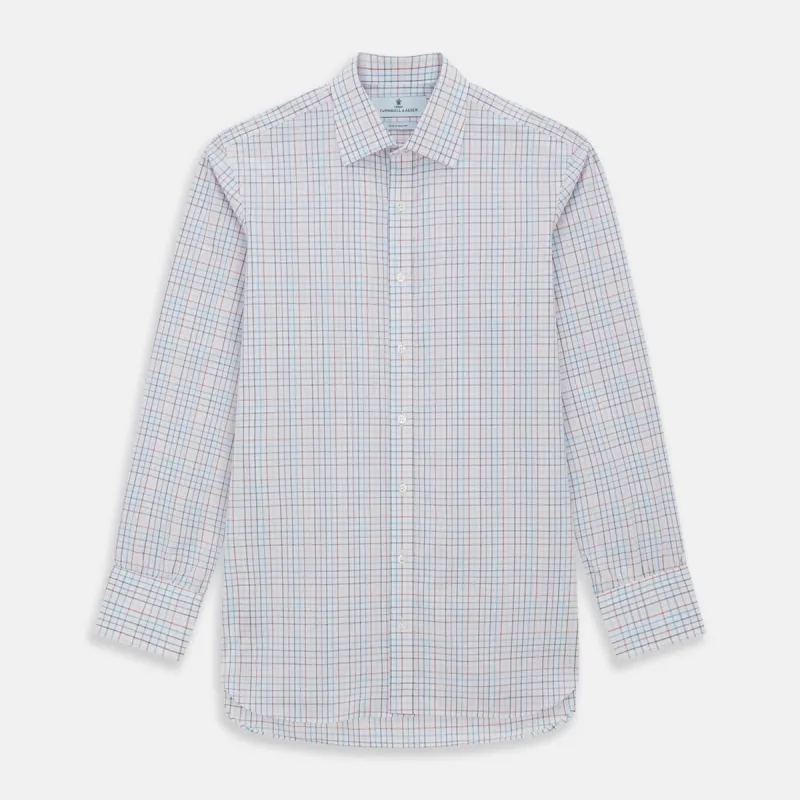 Pink Multi Double Grid Check Mayfair Shirt sold by Turnbull & Asser